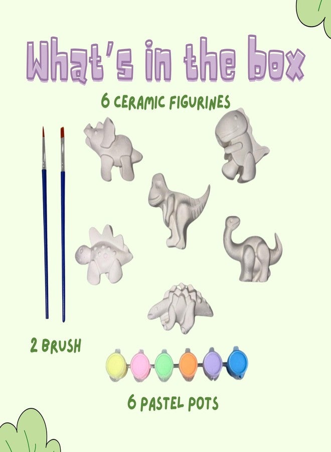 Artiggle PaintyPOPs DIY Mould Ceramic Painting Kit for Kids | Paint Your Own Ceramic Figurines | Art & Craft Activity Kit | Gifts & Return Gifts for 5+ Years (Dino & Friends) - Image 2